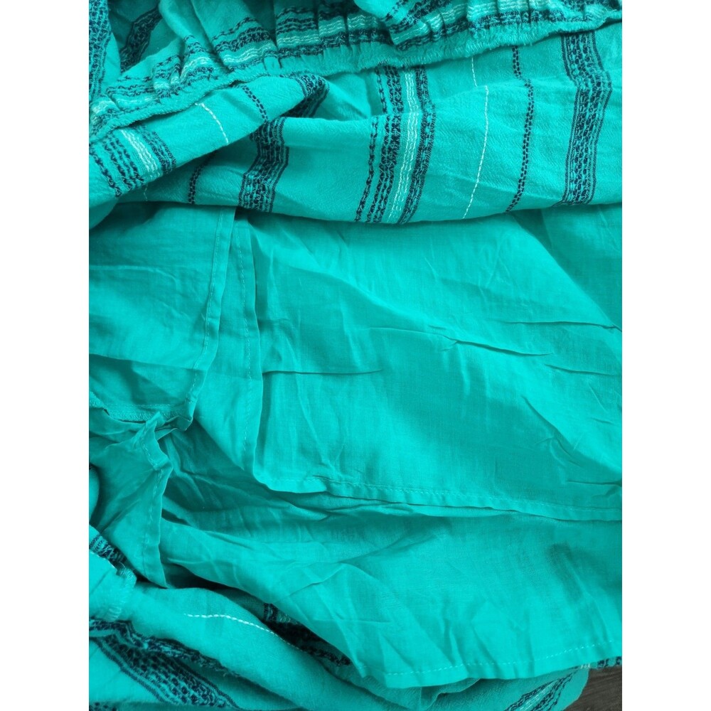 Time & Tru Womens Sz XXL 20 Tiered Green Striped Maxi Dress Tassel Lined Cotton - Picture 6 of 8